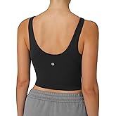 Colorfulkoala Dreamlux Womens Padded Sports Bra High Neck U-Back Yoga Running Workout Athletic Tank Top with Removable Cups