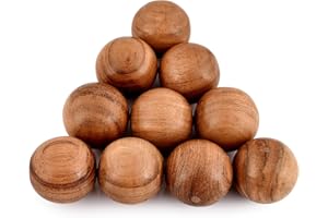 BHAVATU Acacia Wood Decorative Ball Set of 10 for Centerpiece or Individual Use Ideal for Use in Tray Bowl or Basket Décor (2" x 2" x 2")
