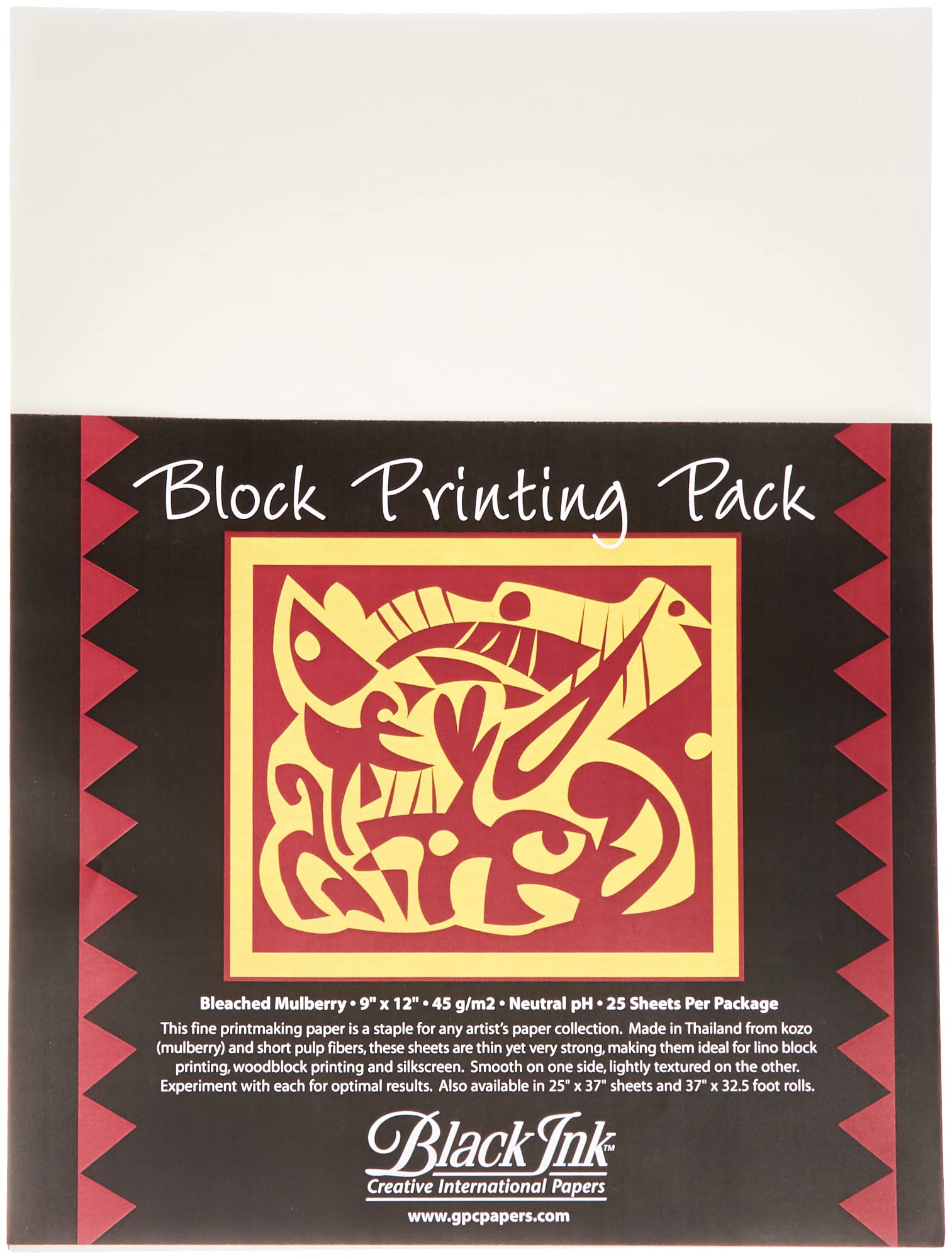 Graphic Products AP200 Paper Block Printing Pack By Black Ink-White 9-inch x 12-inch 25 kg
