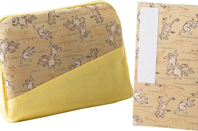 Amazon 高知製本 京都高山寺公認 御朱印帳 ポーチセット 鳥獣戯画 小型11x16cm 蛇腹式 御朱印帳袋 朱印帳 集印帳 文房具 オフィス用品