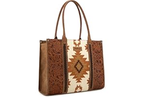Montana West × Wrangler Aztec Tote Bag for Women Western Shoulder Purse Top Handle Handbag