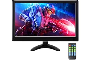 WHOLEV 12 inch security monitor,1920×1080 FHD small tv with USB/HDMI/VGA/AV/BNC Input, pc monitor Remote Control, Built-in Speaker,1080p IPS MiNi computer monitor for Home Security raspberry pi STB DVR NVR
