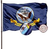 Double Sided Navy Flags 3x5 Outdoor- Heavy Duty 3Ply 240D Polyester Vivid Colors- Navy Flag Banner- Canvas Header with 2 Brass Grommets & 4 Rows Stitched