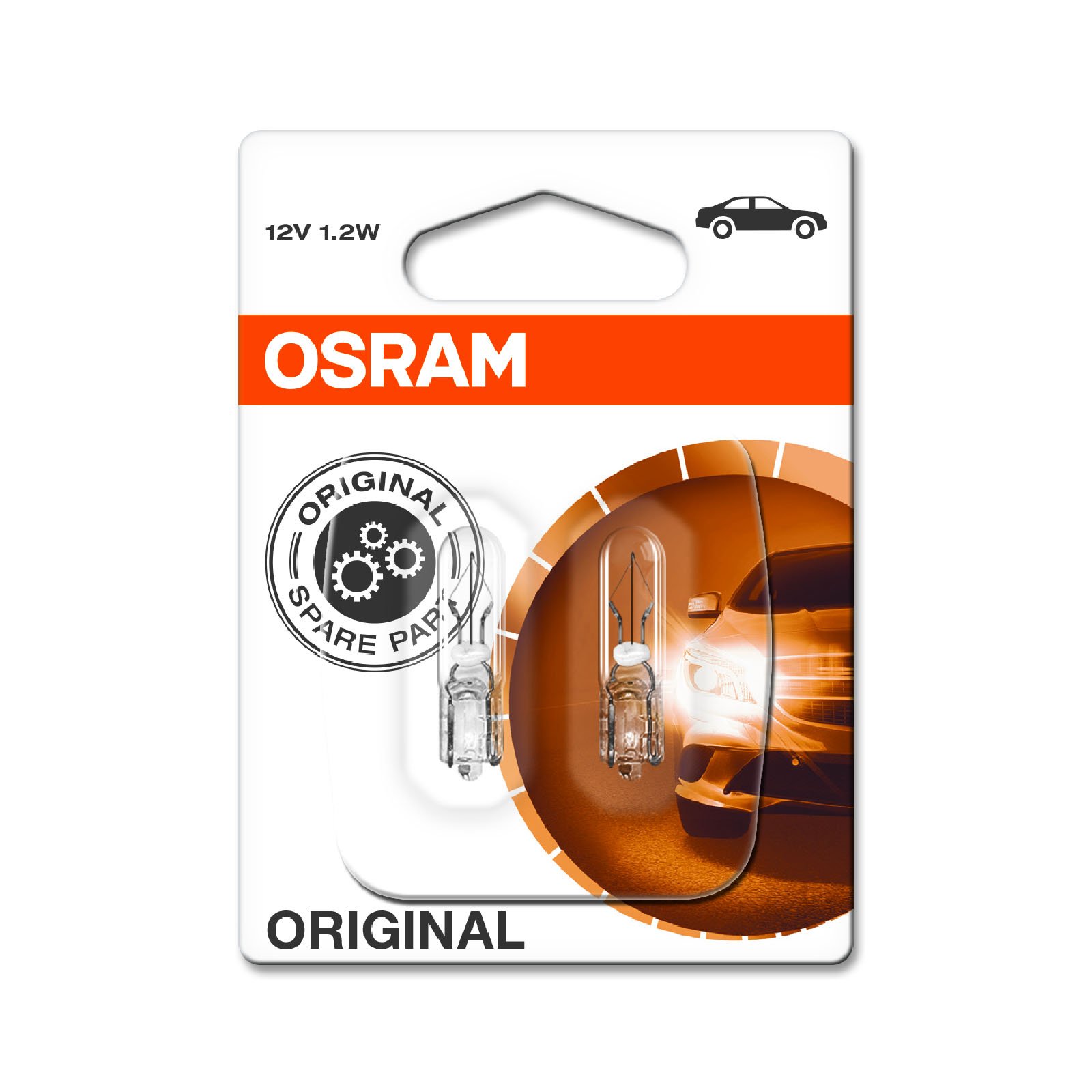 2x Genuine Osram Original T5 (286) 1.2w 12v Clear Bulbs [2721-02B] - Part Number 2721-02B