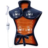 Garvee Wearable Vibrating Heating Pad for Neck Shoulders Back Pain Relief | 24"x35" Large, Full Back,4 Massage Modes,2 Heat Levels, Adjustable Straps, Auto Shut Off, Relaxation Gift for Women Men