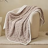 Simple&Opulence Sherpa Fleece Throw Blanket - Soft Fluffy Warm Cozy Plush Fuzzy Blanket with Elegant 3D Pattern for Couch, Sofa, Bed, Camel, 30"x 40"