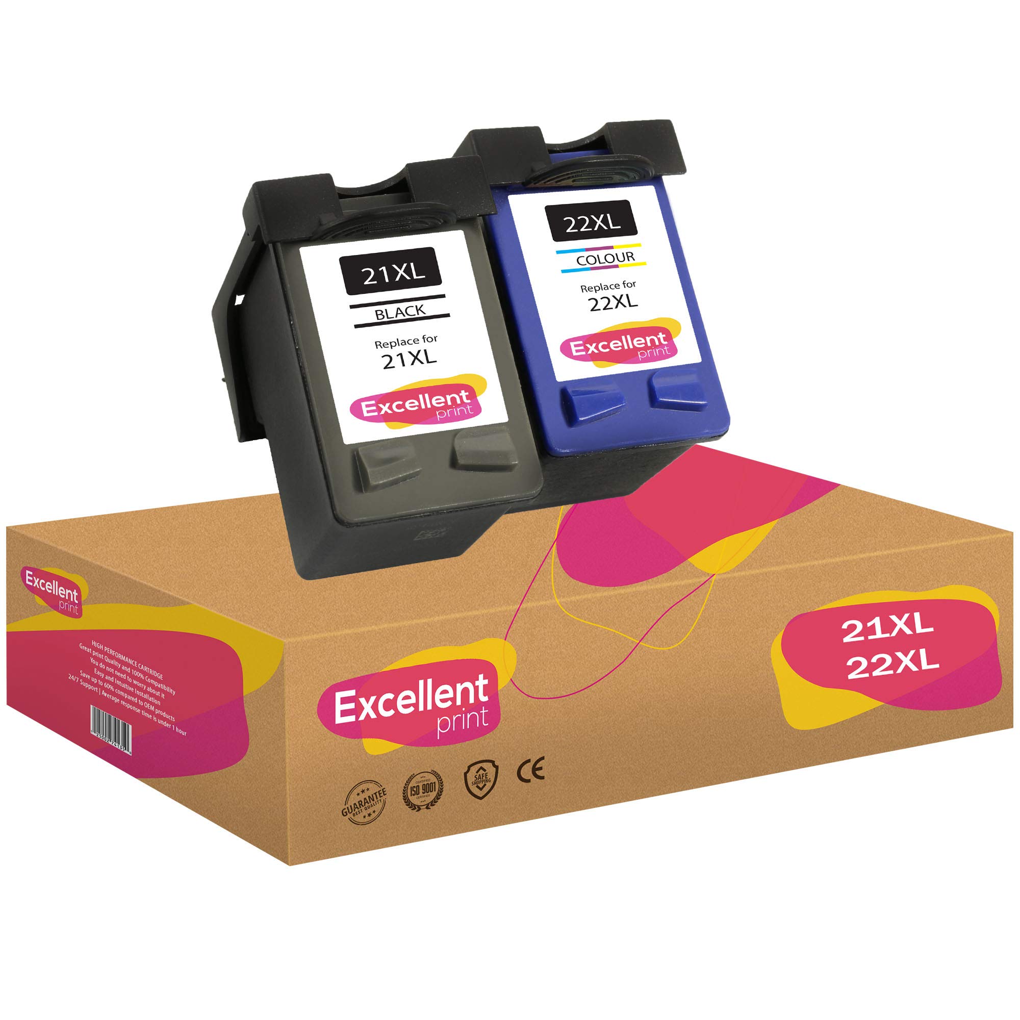 Excellent Print 21XL 22XL Compatible Ink Cartridges for HP Officejet 4300 4315 Deskjet 3920 F4180