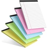 5pcs Small Note Pads 5x8 Notebook College Ruled Legal Pads Color Notepads 5 Pack Study Back Writing Pads 5 x 8 Perforated Narrow Ruled Pads of Paper for School &amp; Office Supplies 30 Sheets/Pack