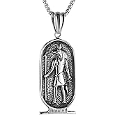 HZMAN Anubis Necklace for Men Stainless Steel Retro Ancient Egyptian Death Totem Talisman Pendant Necklace Jewelry Gift