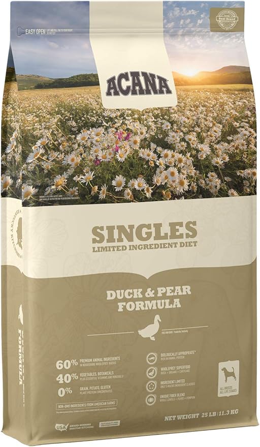 acana duck and pear dry dog food 25 lb