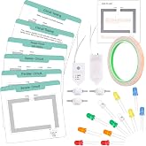 GiftAmaz Paper Circuits Kit for Kids, Child-Friendly Paper Circuit Board | STEM Electric Circuit Kit, Led Light Diodes, Copper Foil Tape, Educational STEM Toys Science Experiments Kit for Kids 8-12