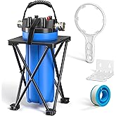 4-Layer RV Water Filter with Stand and 7,000 Gallons Capacity, 3/4" GHT Metal Threads Inline Water Filter, Removes Sediments, Chlorine, PFAS, PFOS, VOCs, Heavy Metals, Bad Taste, Odor, and More