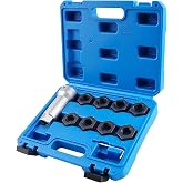 syizyen Axle Spindle Threading Set, 10pc Thread Chaser Rethreading Kit | 8 Dies（M20 M22 M24 13/16" 3/4") &amp; Extension Bar, Thread Restorer for Wheel Stud Axle Nut, Axle Thread Repair