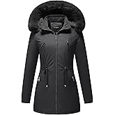 TRONSTORE Women's Winter Corduroy Coats Thicken Puffer Jackets with Detachable Hood Warm Parkas for Women