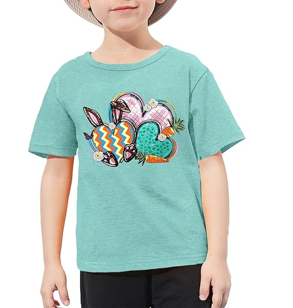 TODDLER HAPPY EASTER SHIRT BABY BOYS GIRLS CUTE EASTER HEART T-SHIRT FUNNY BUNNY EASTER EGG GRAPHIC TOPS