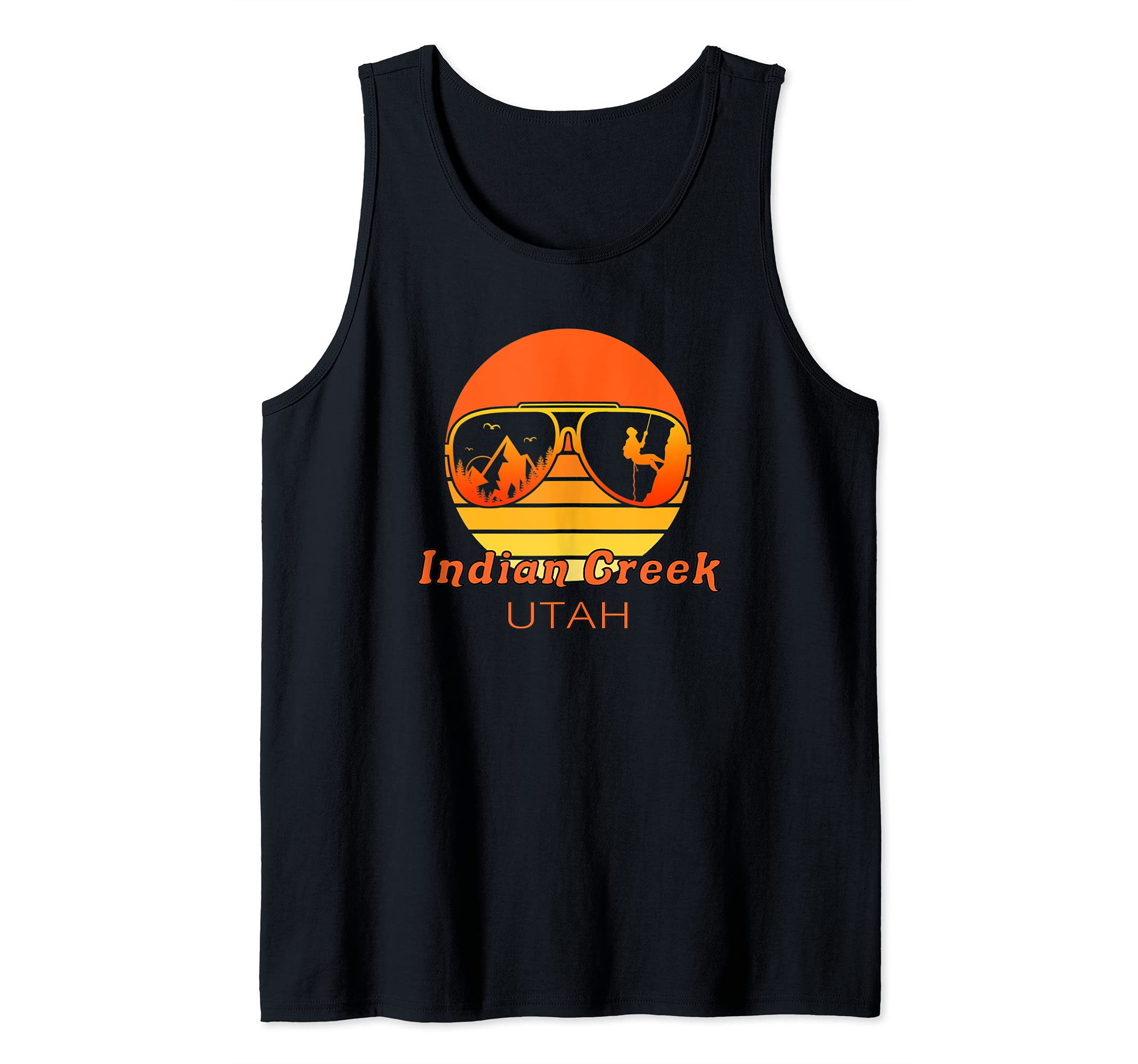Retro Sunset Mountain Hike Indian Creek Utah Rock Climbing Tank Top