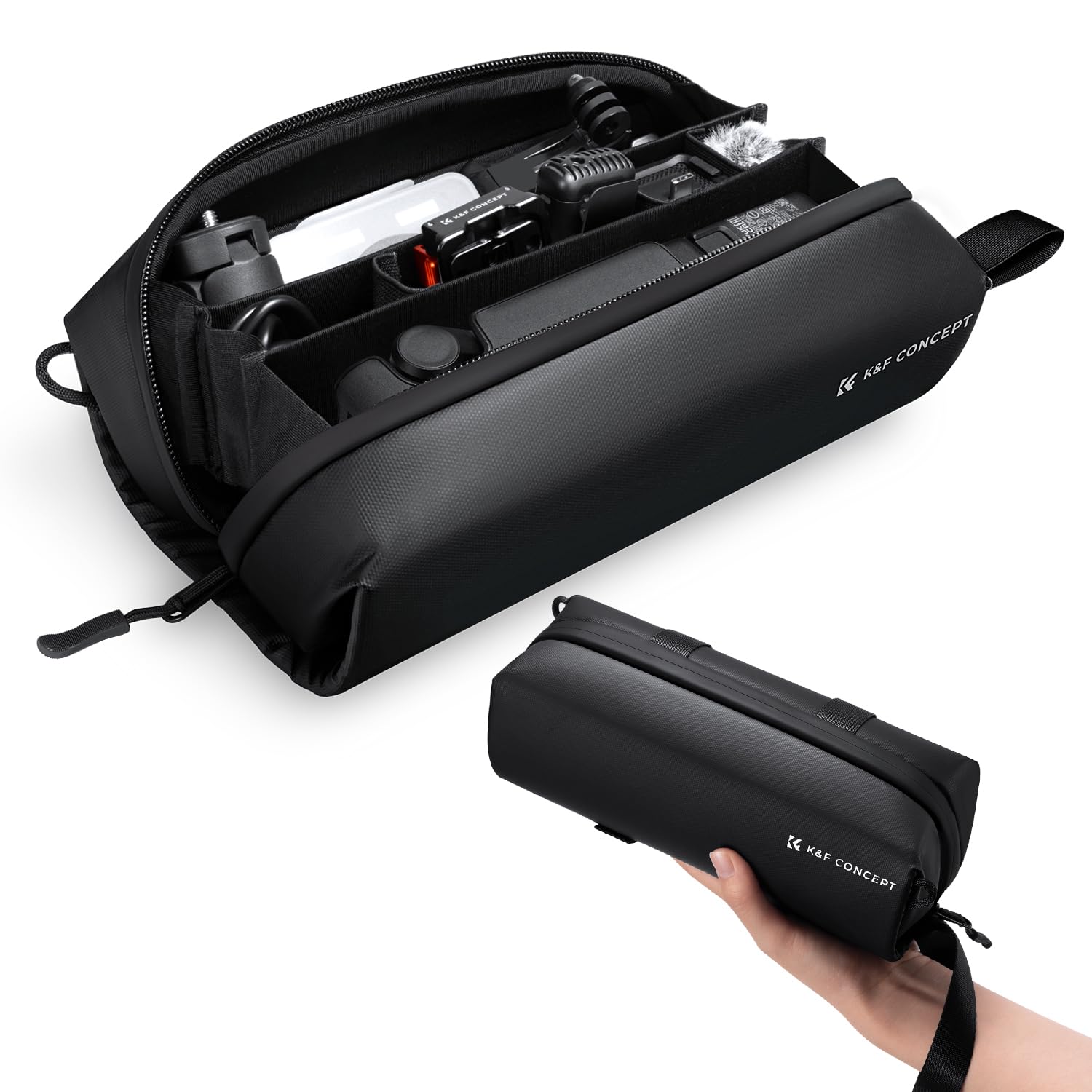 Photo 1 of K&F Concept Carrying Case for DJI Osmo Pocket 3 Creator Combo Accessories, Portable Travel Storage Holder Carry Bag Large Capacity Protective Handbag All in One Gadget Storage Bag for Pocket 3
