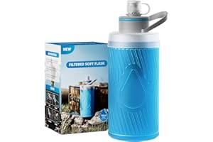 SurviMate 700ml Collapsible Water Filter Bottle,Squeeze Water Filtered Bottle，BPA-Free, Ultra Light Emergency Survival Water Filter，Perfect for Hiking, Backpacking, Camping