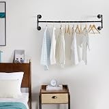 IBUYKE Wall Mounted Clothes Rail 127cm Industrial Pipe Rack Heavy Duty view 8