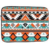 Nicokee Laptop Sleeve Bag 15.4 15.6 Inch,Ethnic Aztec Geometric Native American Indian Style Mexican Colorful Protective Polyester Computer Cases Laptop Cover Tablet Travel Cover