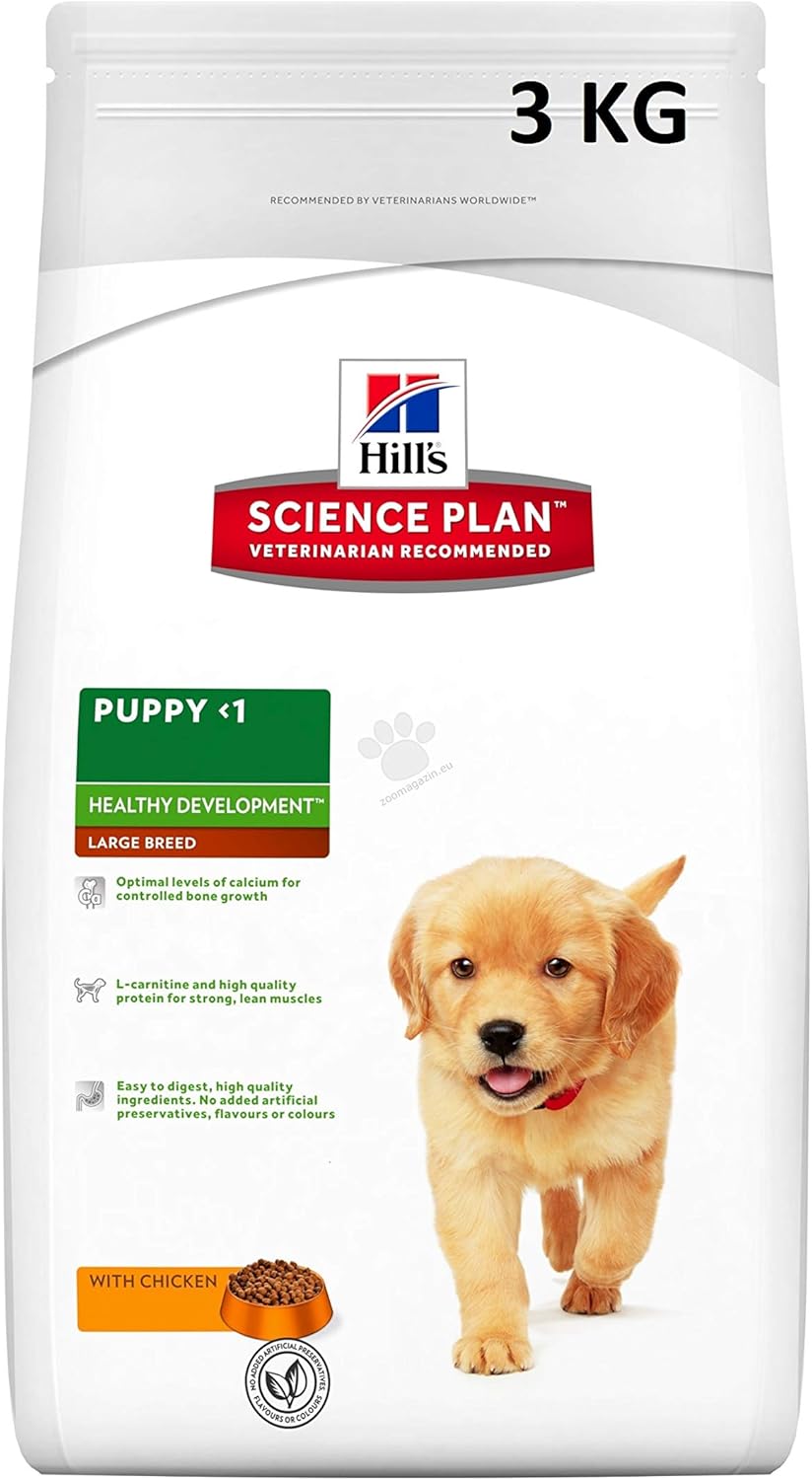 Hills Science Plan Puppy Large Breed Healthy Development Dry Dog Food 3kg (3 x 1kg) Amazon.co