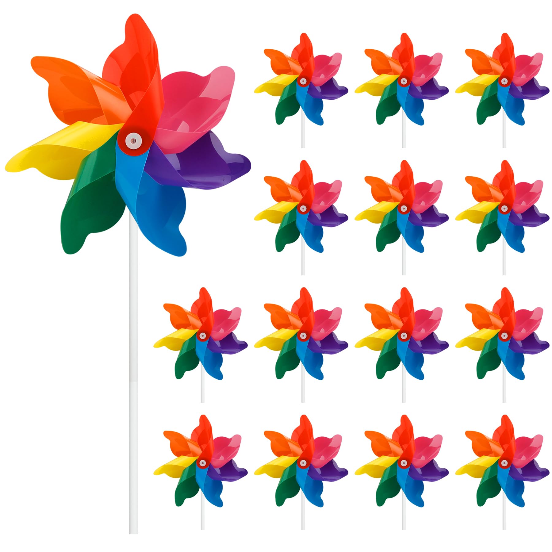 Photo 1 of  Pack Mixed Color Pinwheels, Toy Wind Spinners and Party Favors Gifts for Kids, Outdoor Decorational Pinwheels for Yard and Garden )