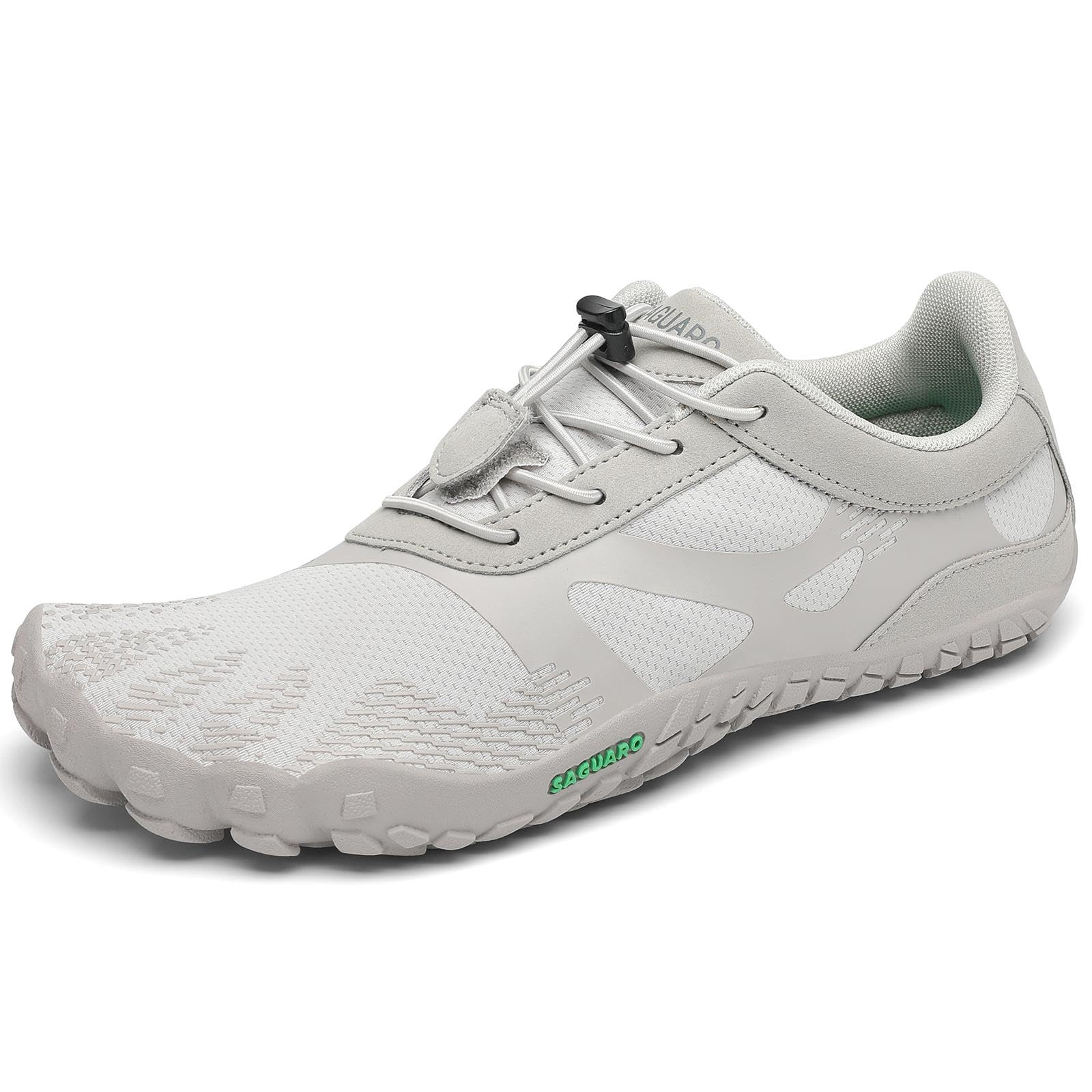 Photo 1 of SAGUARO Barefoot Shoes Men Wide Toe Box Minimalist Trail Runner Sneakers Mens Fitness Gym Shoe Vitality III Size US 10 Women/8 Men Leaden Grey