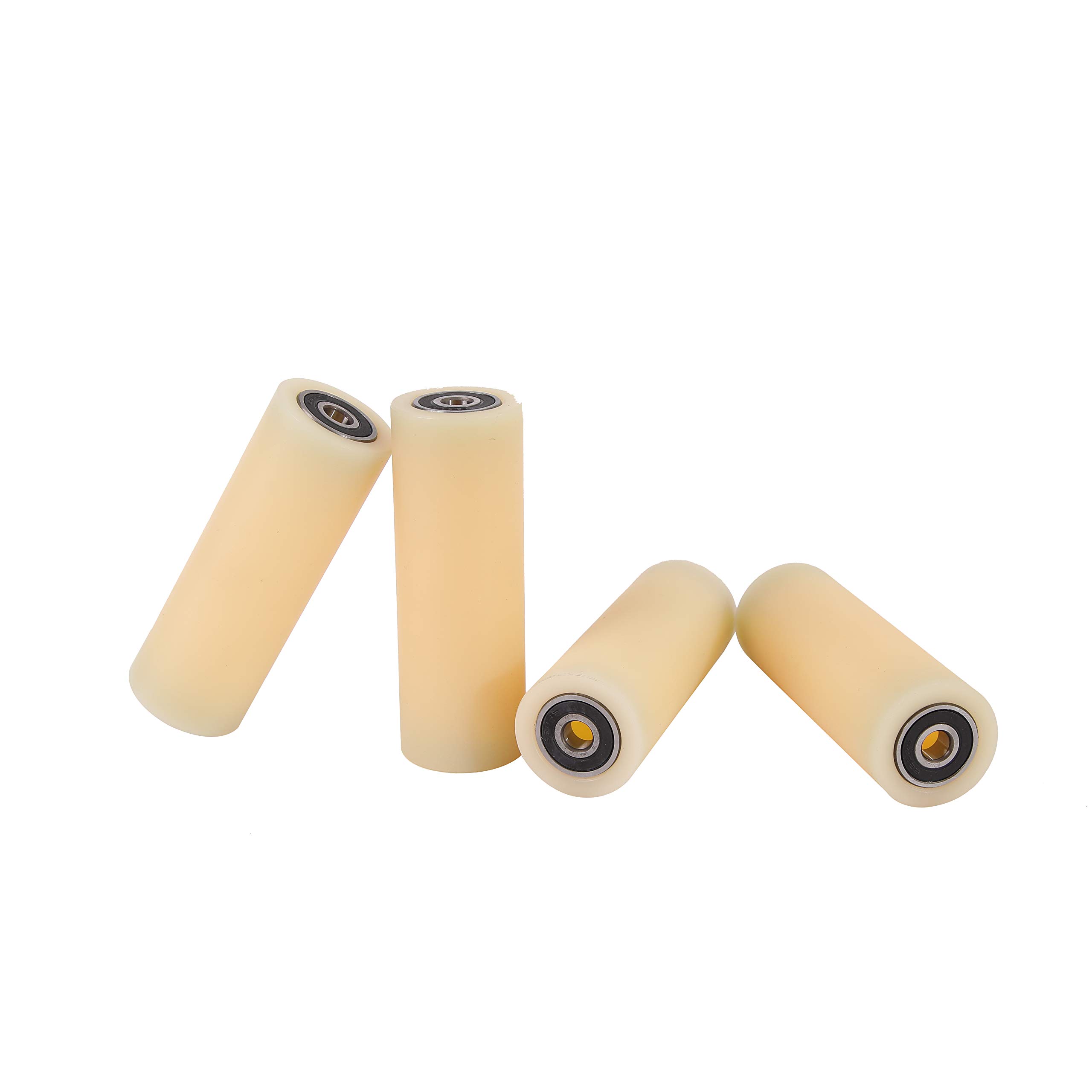 4 Pieces Nylon Polyamide Rollers 35 mm diameter 100 mm wide 8 mm bearing Precisely Machined in the EU(35-100-8)