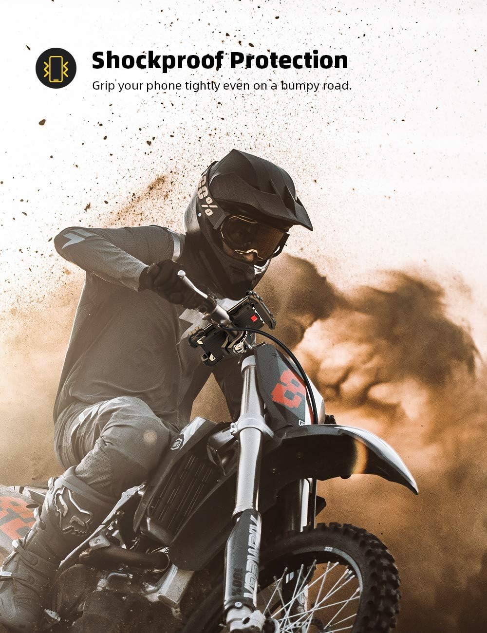 Bike Phone Holder, Motorcycle Phone Mount - Lamicall Motorcycle Handlebar Cell Phone Clamp, Scooter Phone Clip for Phone 11 / Phone 11 Pro Max, S9, S10 and More 4.7" - 6.8" Cellphone: Automotive