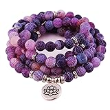 GVUSMIL 8mm 108 Mala Beads Wrap Bracelet Necklace