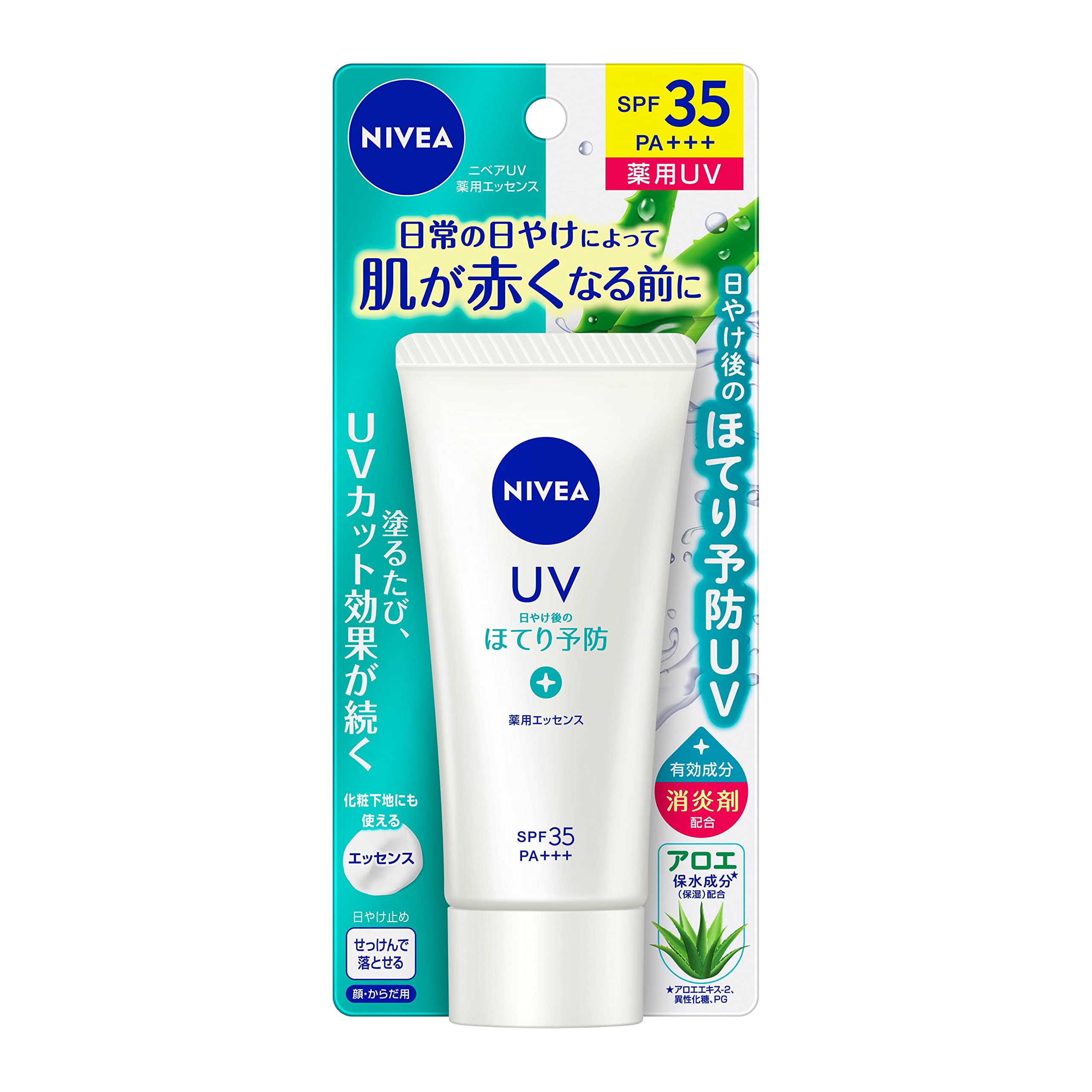 [Quasi-drug] Nivea UV Medicated Essence Contains anti-inflammatory agent to prevent hot flashes (SPF35/PA+++)