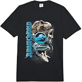 Jurassic World Two Dinosaur Logo Stack Graphic T-Shirt Comfort Colors Adult Heavyweight T-Shirt