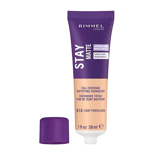 RIMMEL STAY MATTE FOUNDATION, LIGHT PORCELAIN, 1 FLUID OUNCE