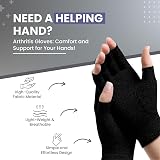 SyeJam Arthritis Gloves Fingerless Black Medium 1 Pair view 6