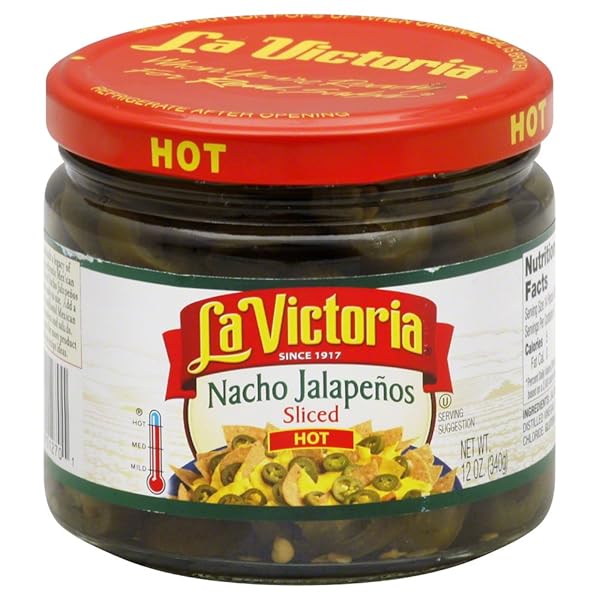 LA VICTORIA, NACHO JALAPENOS SLICED HOT, 12 OUNCE