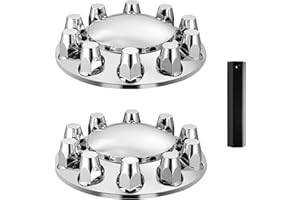 VEVOR Front Axle Wheel Covers, Dome Axle Cover for Semi Truck, ABS Electroplate Rust-Resistant Lug Nut Covers, Universal Fit,