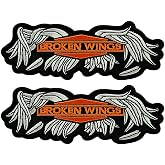 Broken Wings Embroidered Harley Biker Chopper Patch - 2pc Iron on or Sew on 5" X 2" C766