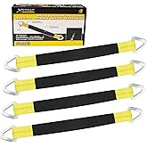 XSTRAP STANDARD 4 Pack of 24 x 2" Axle Strap with Protective Sleeve and D-Ring for Securing Car Transport, Axle Tie Down Straps - 3333 Lb. Capacity 10,000 Breaking Strength