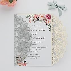 Kyutong 50Pcs Wedding Invitations with Envelopes