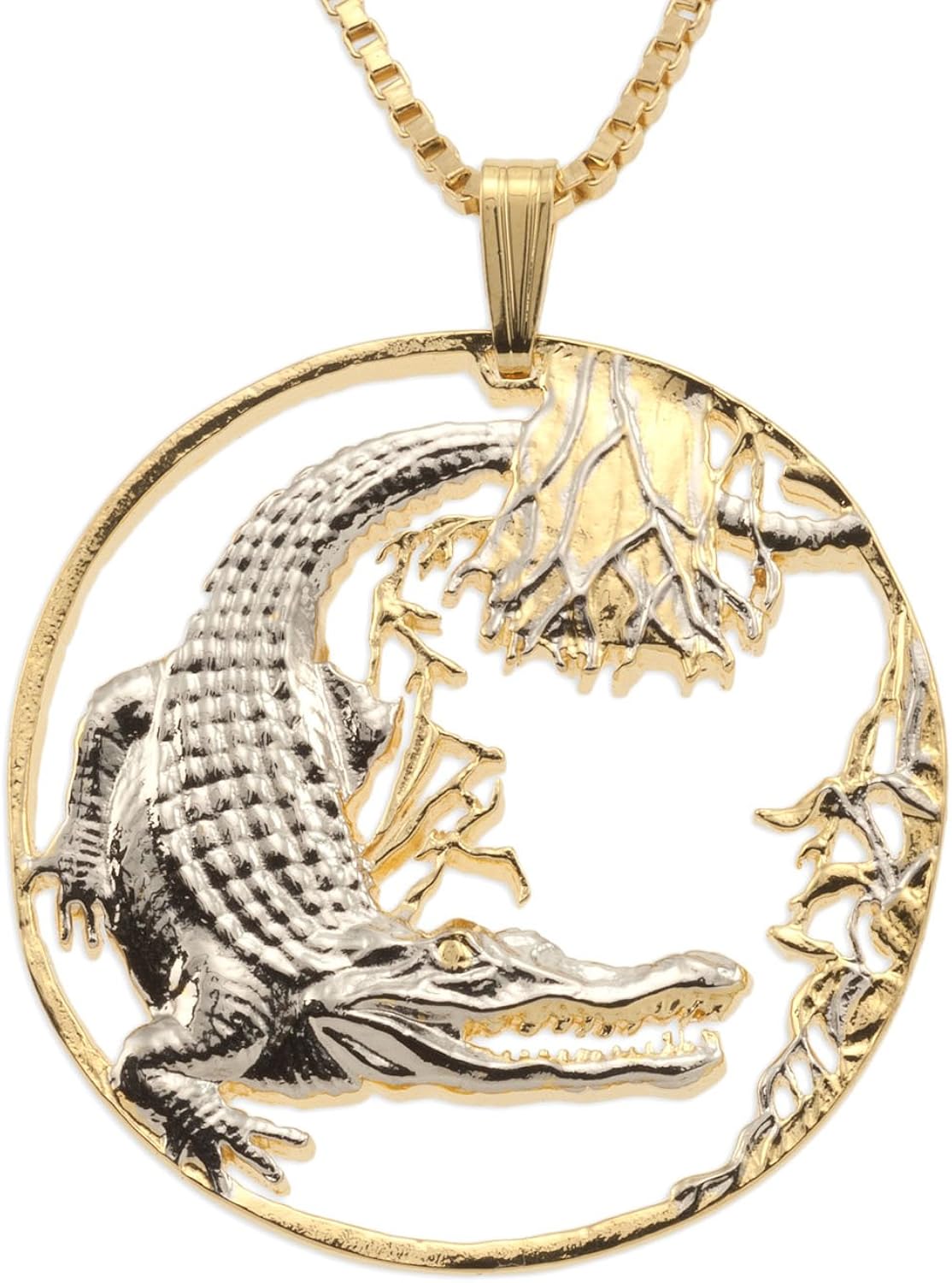 Alligator Pendant, Alligator Jewelry, 1 1/4" Diameter