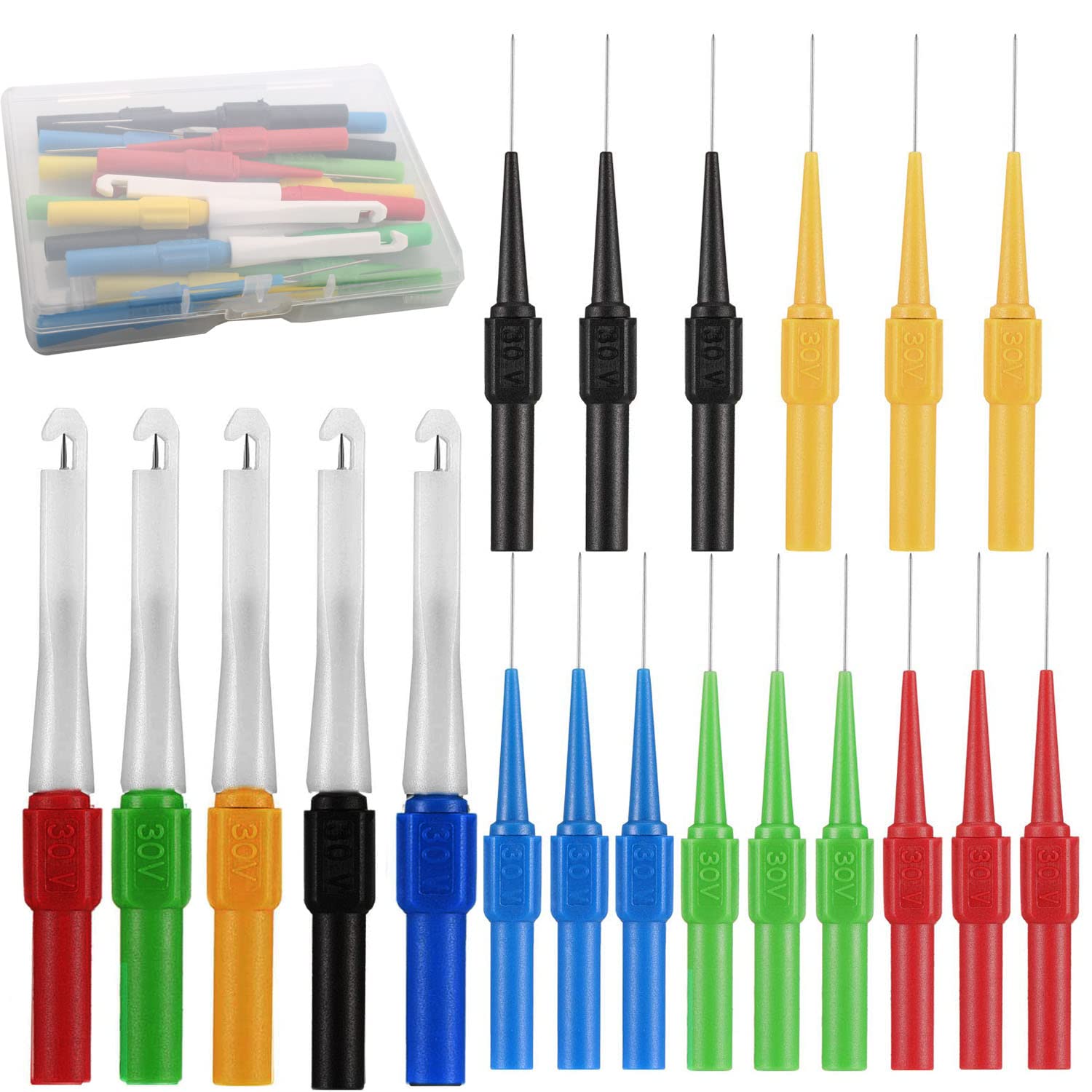 RUNCCI-YUN Multimeter Probe Pins, 20pcs Back Probe for Car Repairing and Laboratory Electric Multimeter Testing