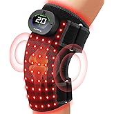 Cordless Knee Brace Massager with Heat &amp; Infrared Light, Vibrate, Plus Size | 660nm 850nm Red Light Therapy with Timer Controller, Knee Therapy with Extended Belt for Shoulder / Elbow Joints Comfort