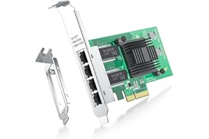 ipolex Intel I350-T4 Network Card, 4 Port NIC, Low Profile, Gigabit Ethernet Network Adapter Card with Intel I350-AM4 Control