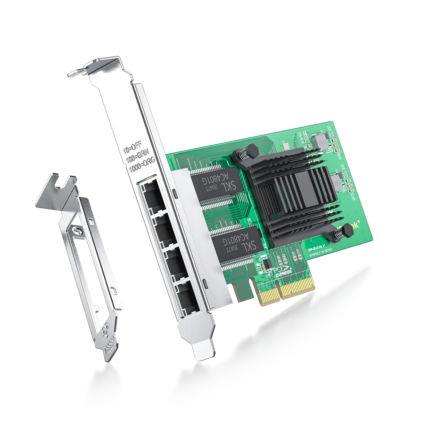 ipolex Intel I350-T4 Network Card, 4 Port NIC, Low