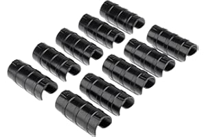 Mtsooning 32mm Greenhouse Frame Pipe Tube, 10 Pcs Plastic Garden Buildings Tube Clip, Black ABS Snap Clamp Tube Film Clip Connector for Sunshade Nets Frame Shelters Season Plant Supplies