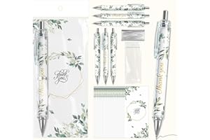 Wedding Favors for 50 Guests – UgyDuky 50 Sets Elegant Botanical Thank You Ballpoint Pens with Matching Cards & Bags, Bridal 