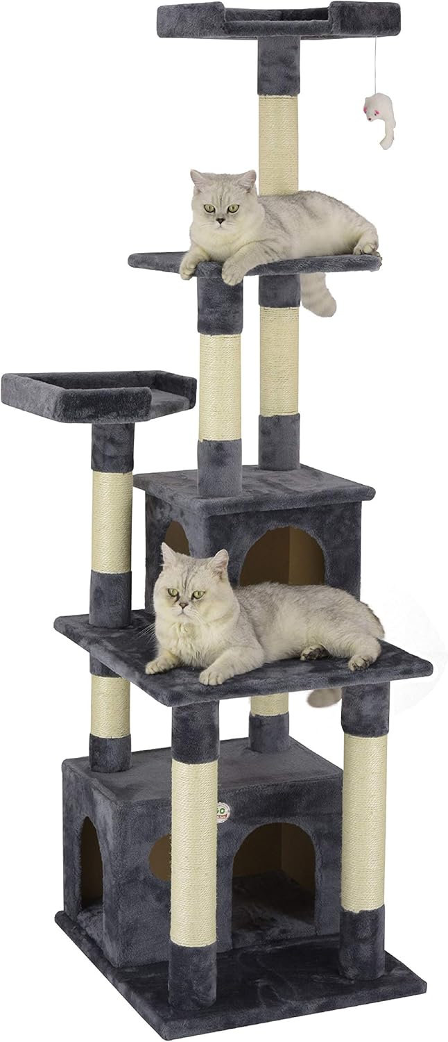 Go Pet Club Cat Condo, 67-Inch, Brown : Cat Houses And Condos : Pet Supplies
