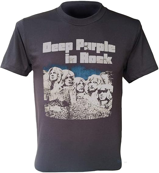Deep Purple T-Shirt In Rock Album 1970 Band Retro Men Dark Grey Shirt S-3XI