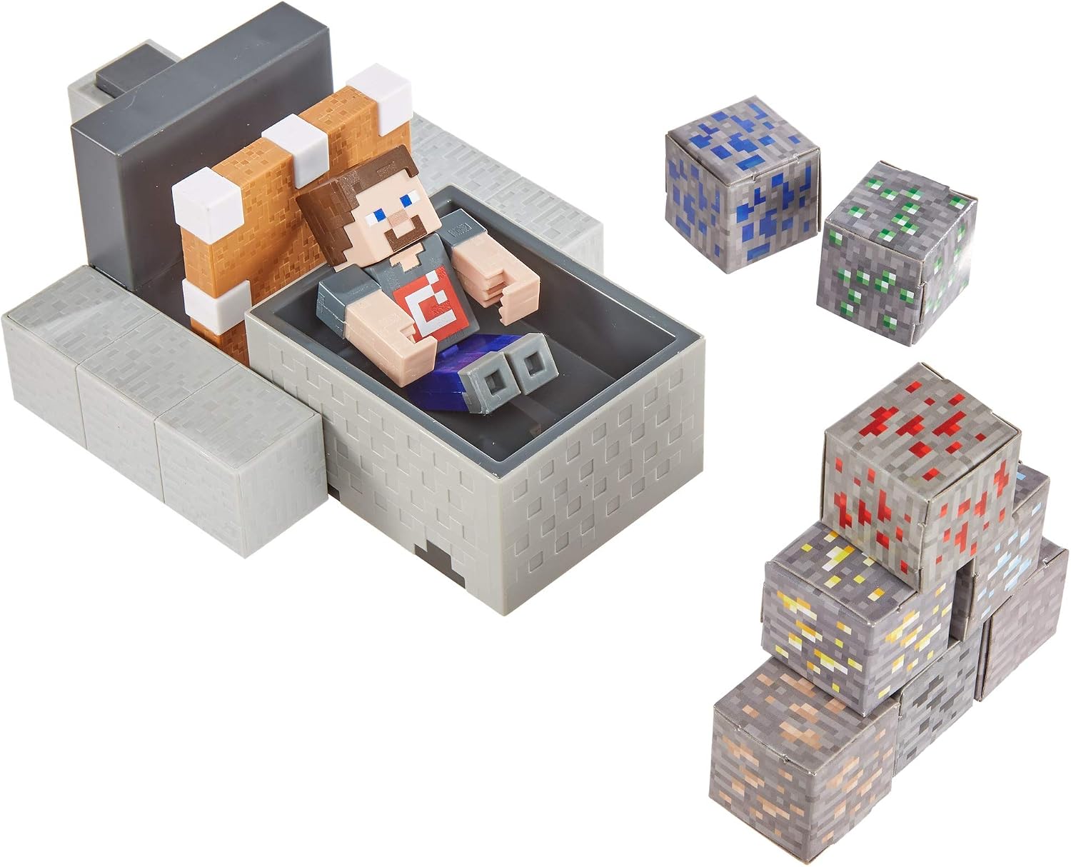 Minecraft Mayhem Playset with Steve Character Figure, Launching Cart and Accessories, Creation - Image 4