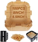 BYKITCHEN 100pcs Air Fryer Parchment Paper Liners 7-9in Square, Unbleached